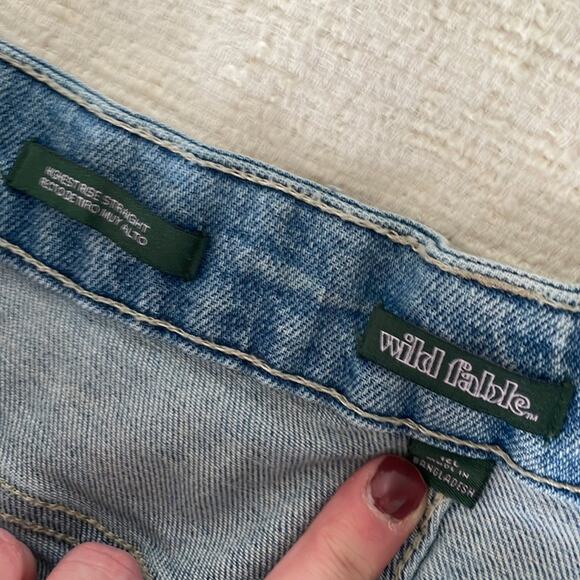 TARGET WILD FABLE Distressed Straight Leg Raw Edge Jeans Size 16 Long - Picture 5 of 8